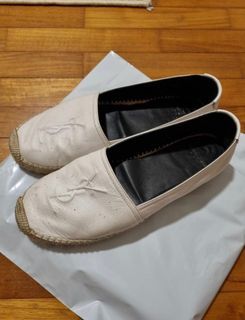 $650 NEW YSL Saint Laurent Cream Off White Espadrilles Sandals Summer Shoes  37!