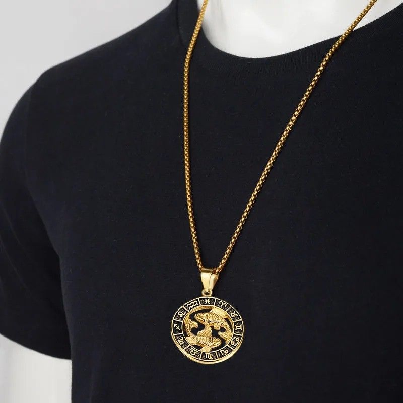 Gold pendant new arrivals mens necklace