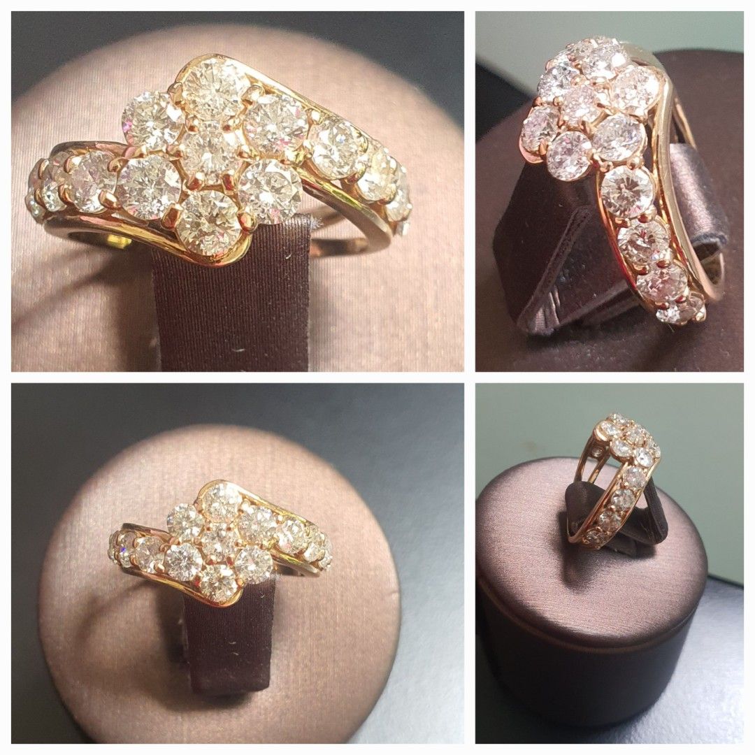 NGI Cert 2 Ct Diamond Ring in 18kRose Gold