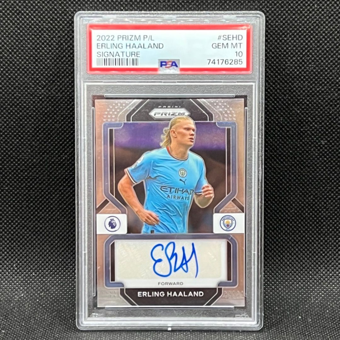 2022-23 Panini Prizm Premier League Erling Haaland Signature Auto PSA 10  Rookie Manchester City Autograph Gem Mint