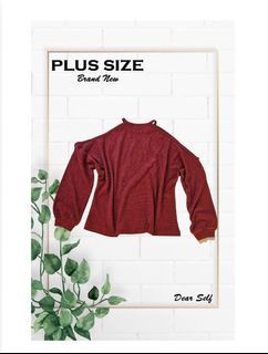 2XL BRAND NEW Plus size Red Cold shoulder longsleeves halter knitted top