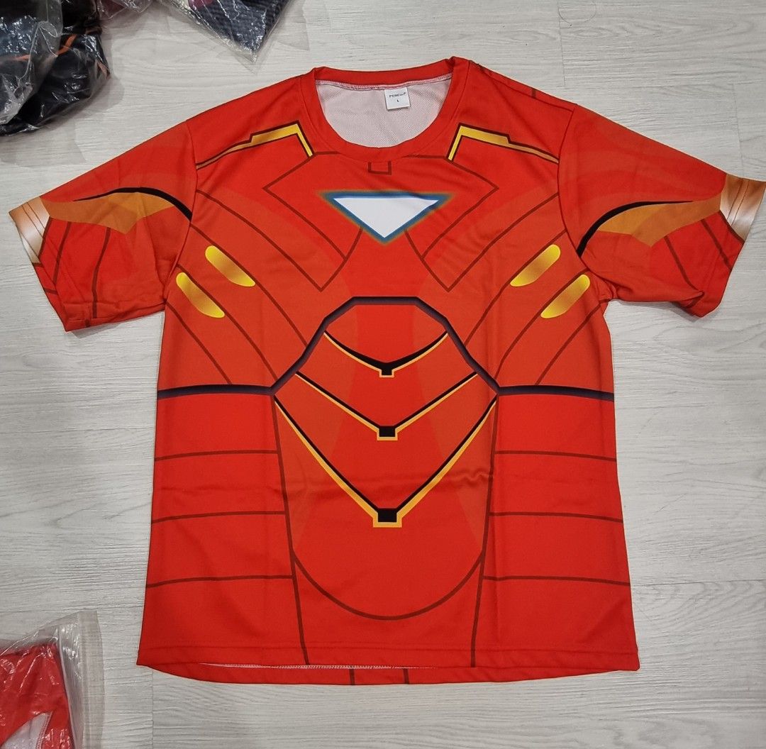 3D Printed Black Spidey and Red Ironman Dri Fit T shirt Men s