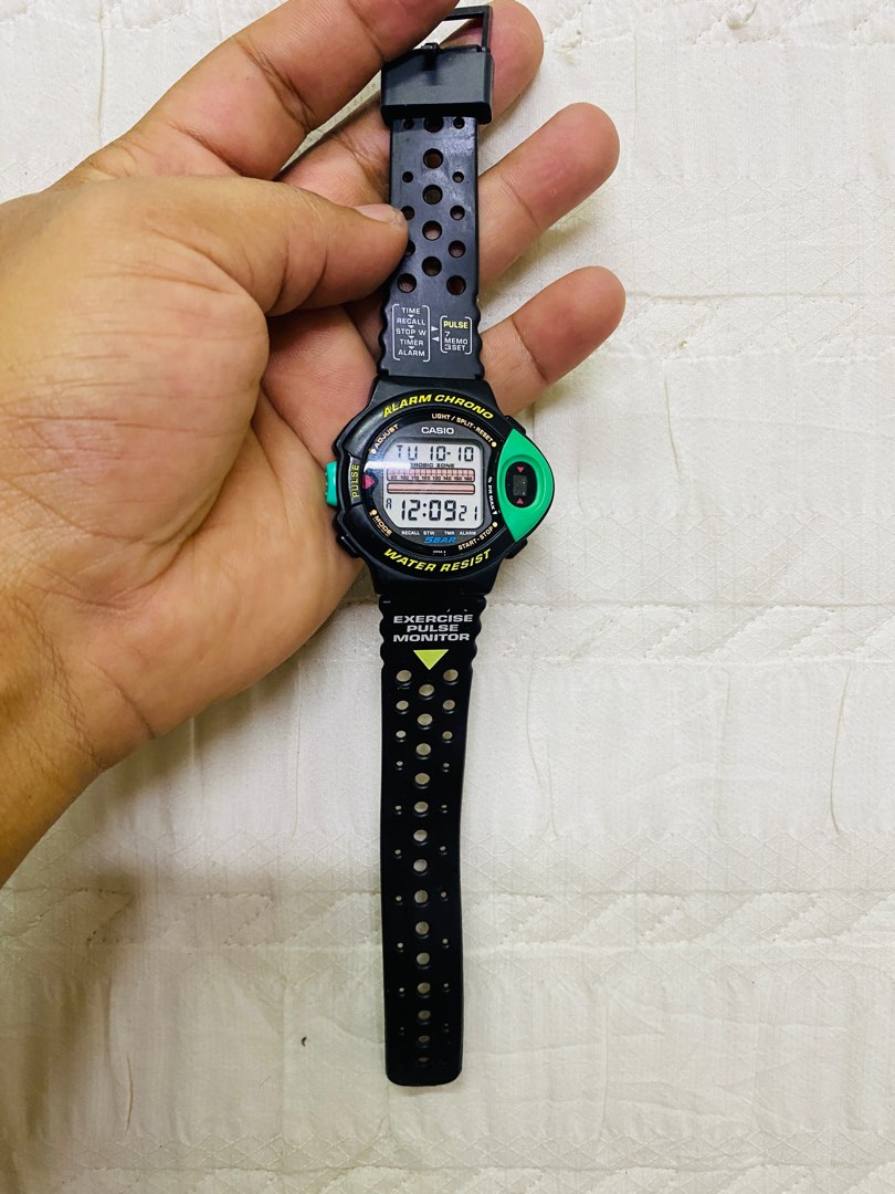 90s CASIO JP 200W PULSE MONITOR QUARTZ WATCH Men s Fashion