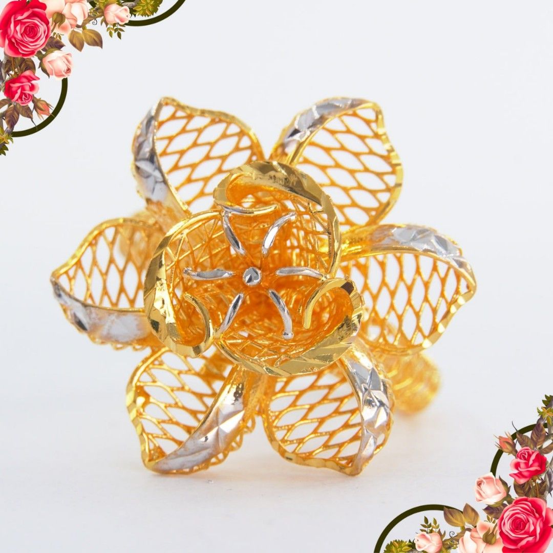 Buy Large Gold Flower Ring, Big Floral Ring, Statement Ring, Flower Ring, Flower  Ring, Daisy Ring Online in India - Etsy