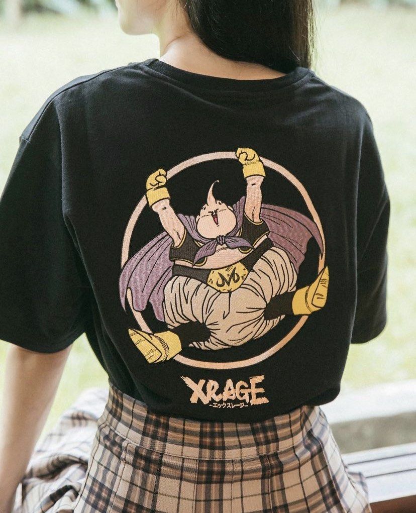 🌟 現貨🌟 XRAGE x 龍珠Z 魔人布歐限量刺繡Tee L碼, 男裝, 上身及套裝