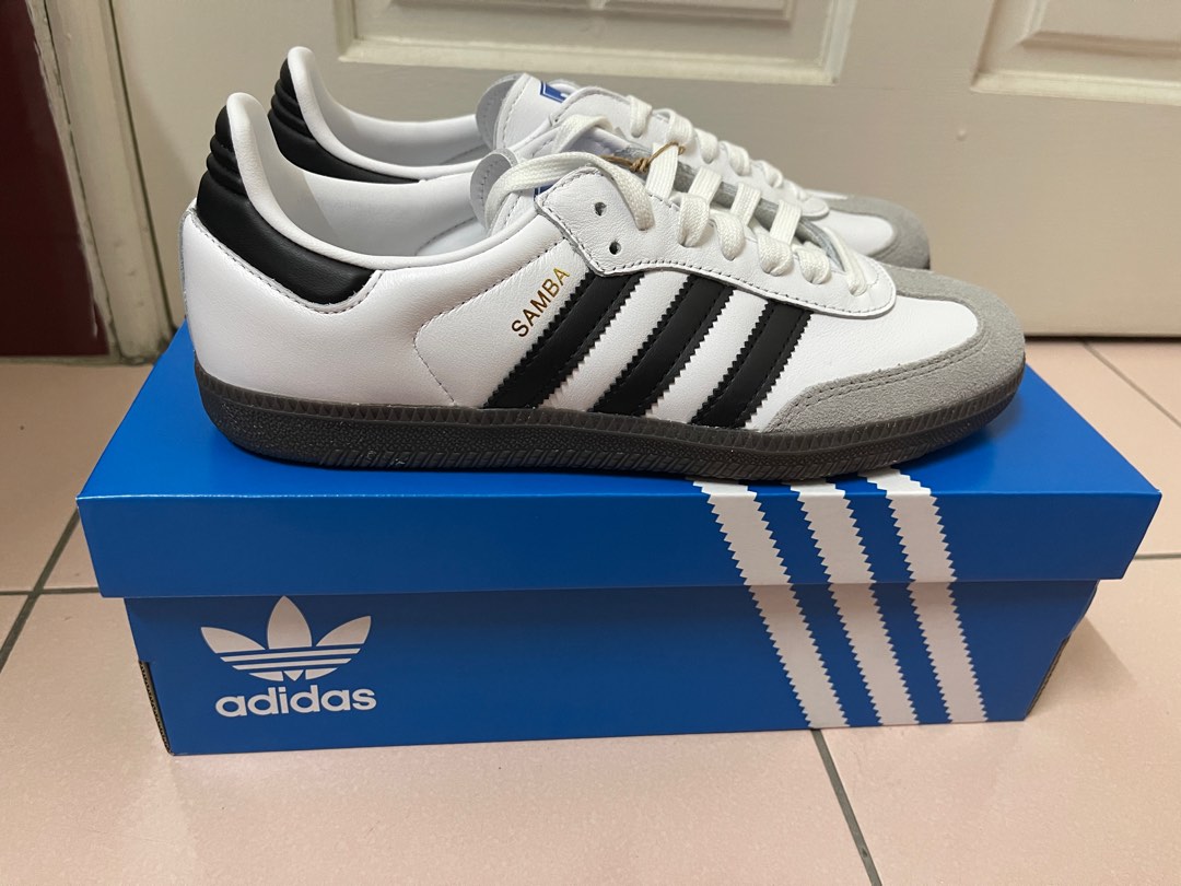 全新* Adidas Samba OG 白黑UK6.5(25), 她的時尚, 鞋, 運動鞋在