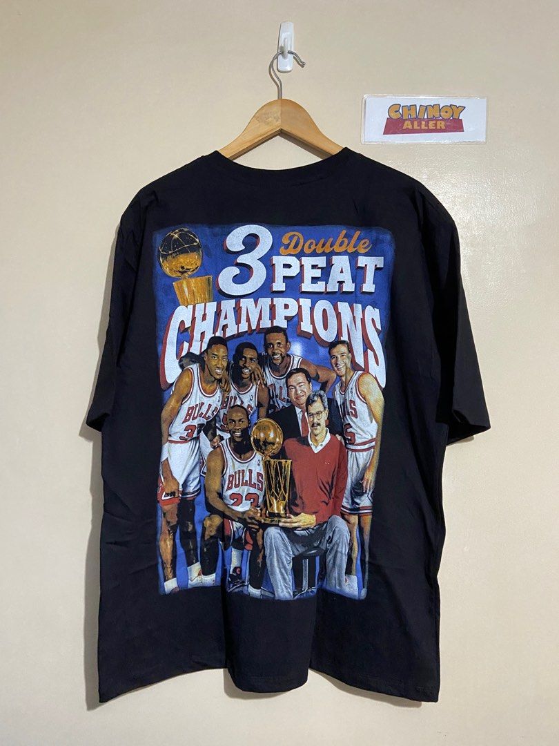 3 Peat Michael Jordan Bulls Basketball Championship Fan T Shirt