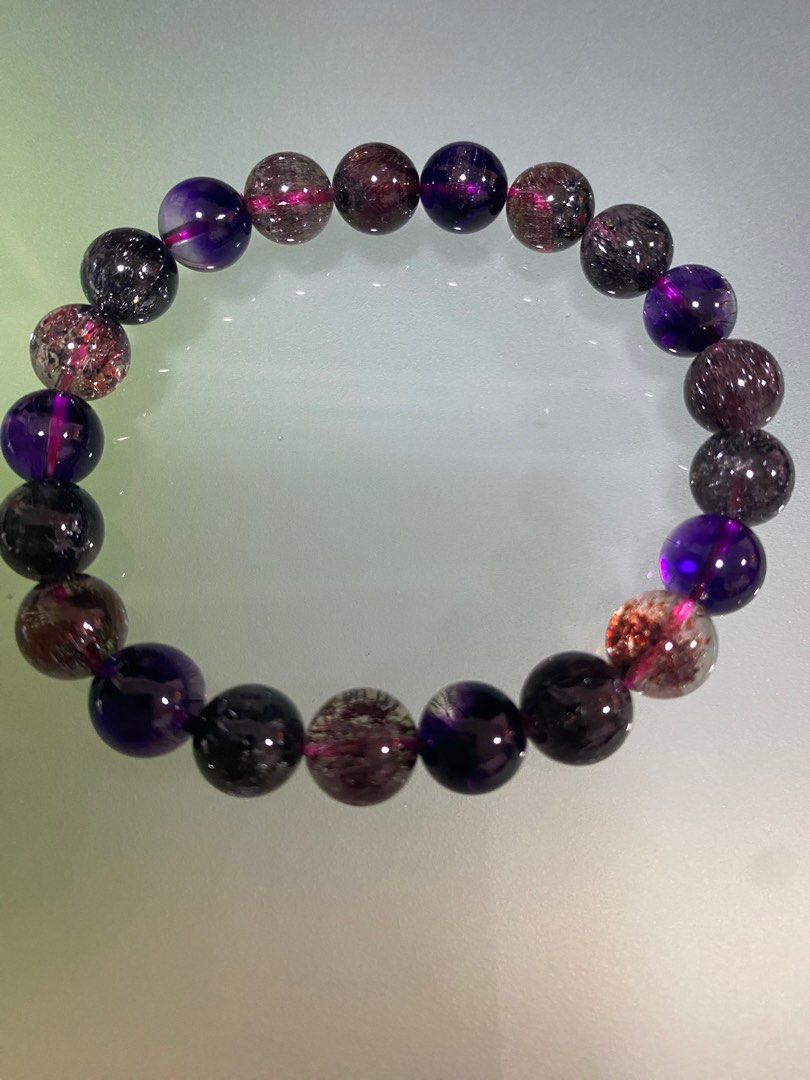 Premium Grade Super 7 Black Currant Bracelet 9mm