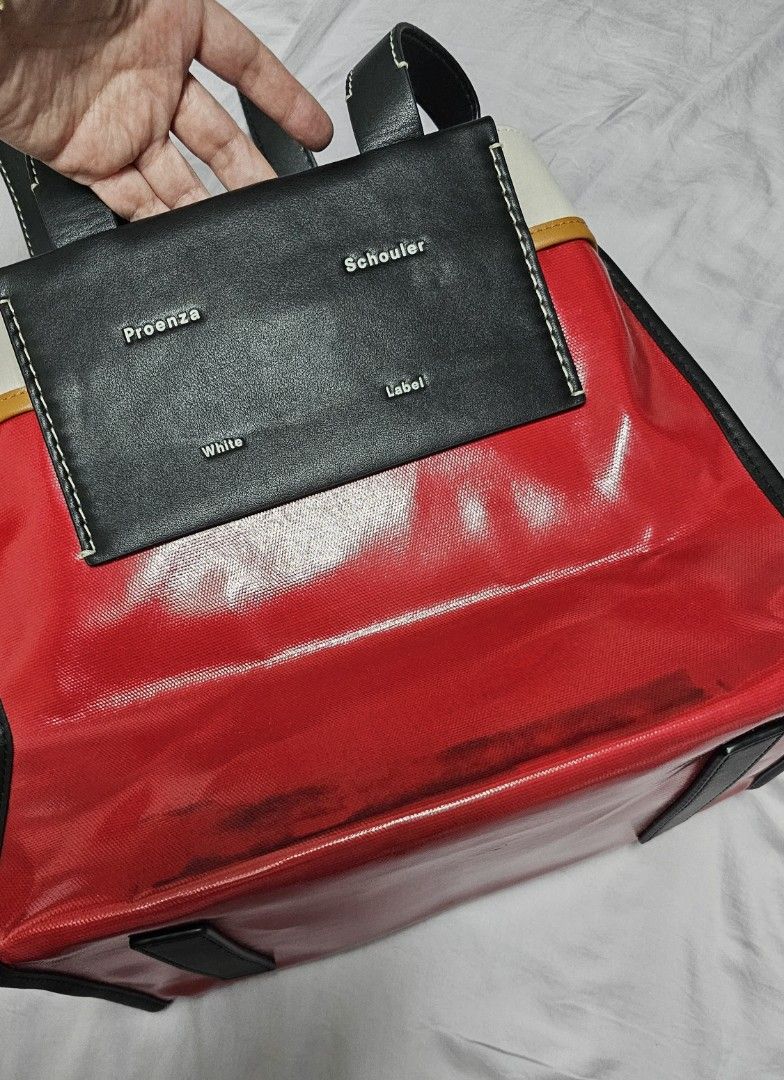 White deals label bags