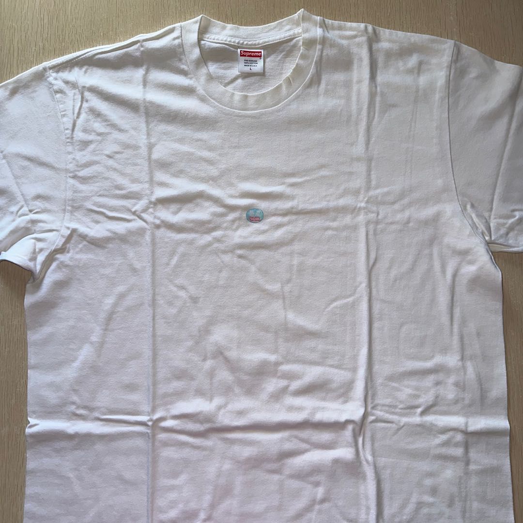 有瑕疵Supreme 最高logo T-shirt White Size L, 名牌, 服裝- Carousell