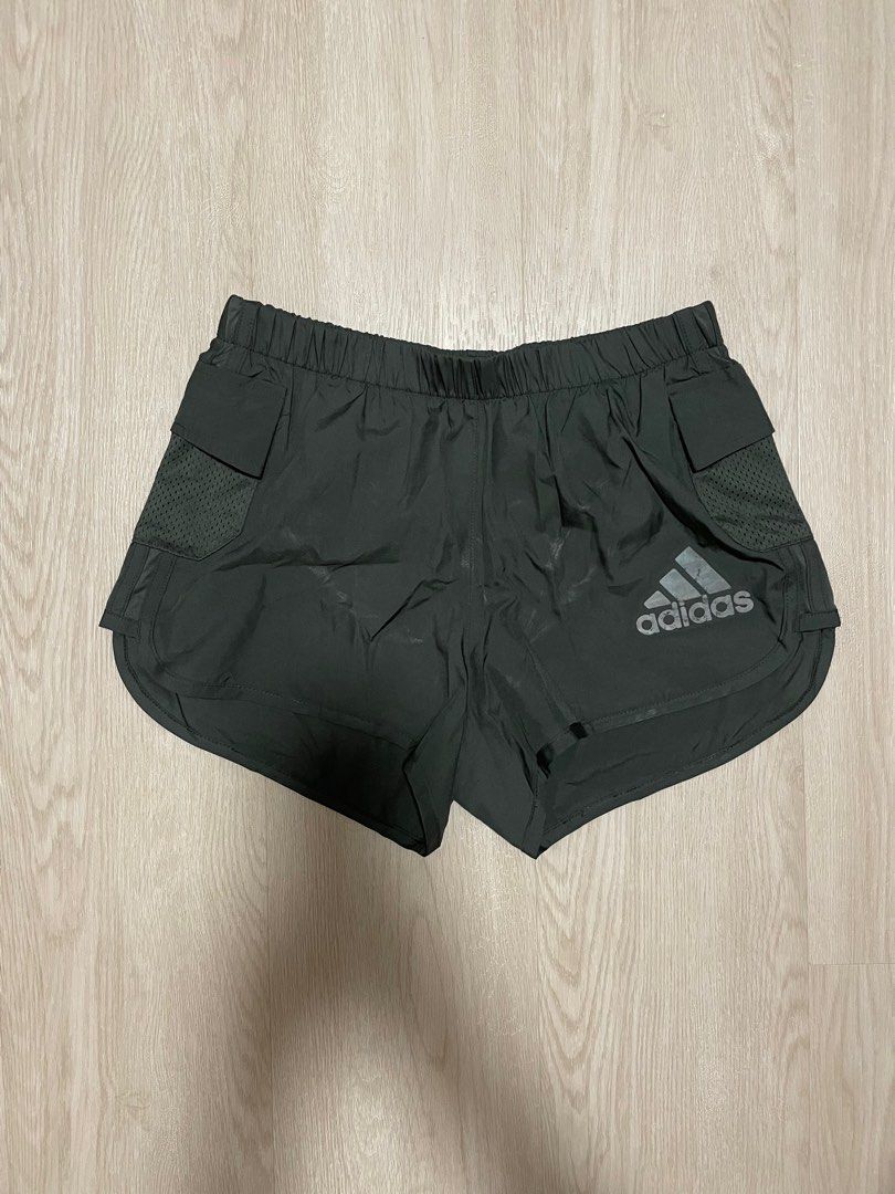 Adidas Drifit Running Shorts Military Green with side pockets
