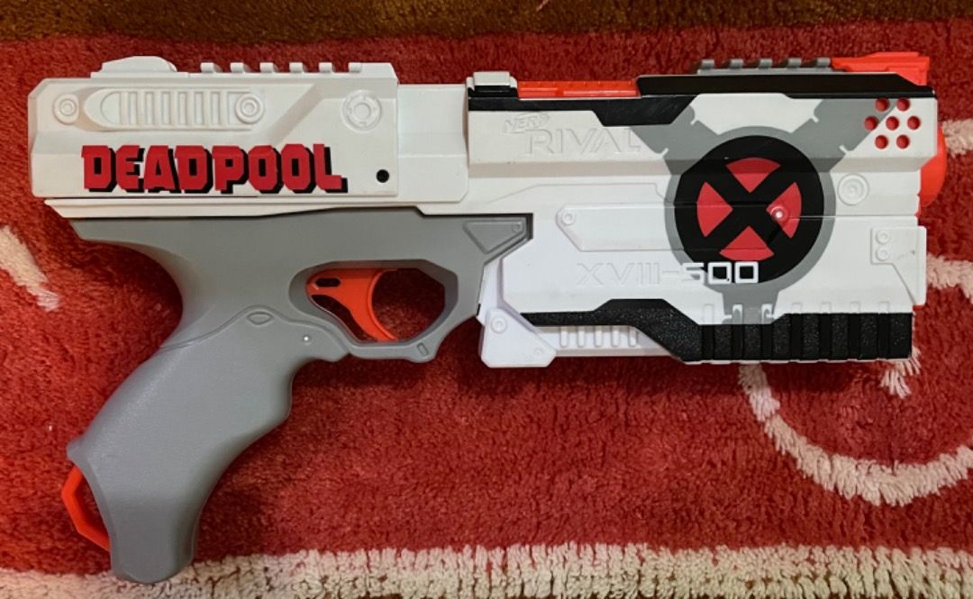All New Original Nerf Rival DeadPool (Category: Action & Battle Toys) located in Makati City. Submitted by shirley.shirley1 (Listing ID 1259196809, Image 1). Description: All New Original Nerf Rival DeadPool Excellent Condition Collectible Item .