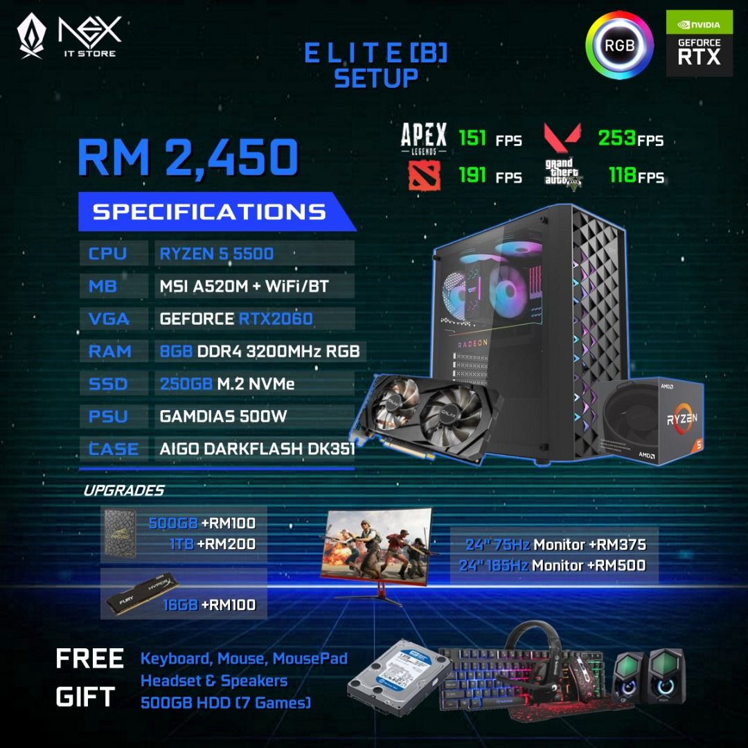 FIGHTER R5 5500 2060 Super-303-AMD RYZEN 5-5500 MPK 3.6GHz TRAY with FAN