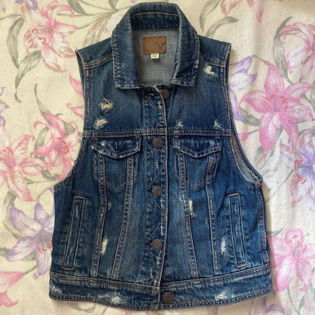 American eagle jean vest sales
