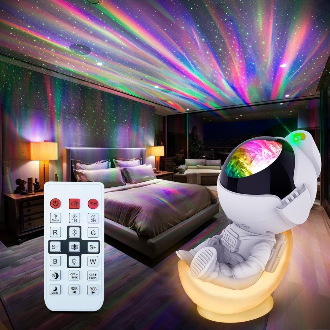 Astronaut Projector, Galaxy Projector for Bedroom, Star Projector Galaxy  Night Light with Remote & Bluetooth Speaker, Kids Adults Room Decor