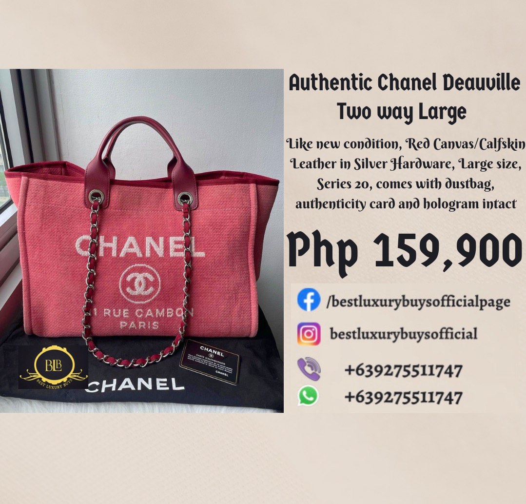 Authentic Chanel Deauville Medium Denim Shoulder Tote Bag, Luxury, Bags &  Wallets on Carousell