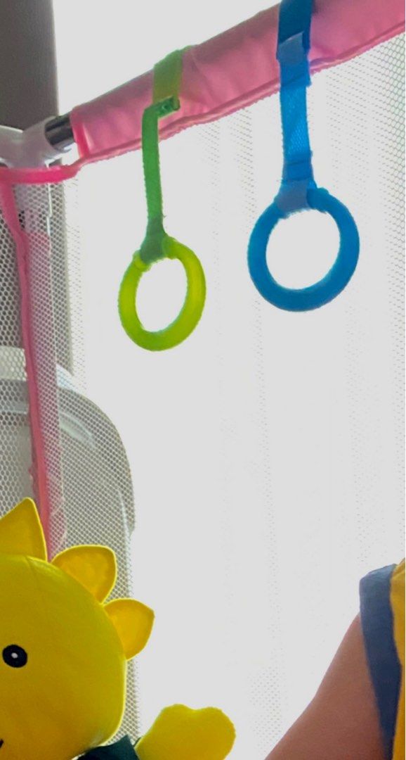 Baby Crib/Playpen Pull Ring/Bed Accessory 4pcs (Category: Infant Playtime) located in Santa Rosa. Submitted by shingabco (Listing ID 1259197802, Image 3). Description: [Actual photos posted for reference.] ***Of great help sa baby ko.*** RFS: Decluttering Material: Plastic Color: Red, Yellow, Blue, Green Function: Helps the baby to achive another milestone; to stand up. Already washed and cleaned. Ready to use. Note: *Colors may vary due to light