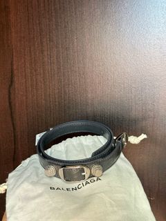 Baleciaga Leather Wrap Bracelet - Grey