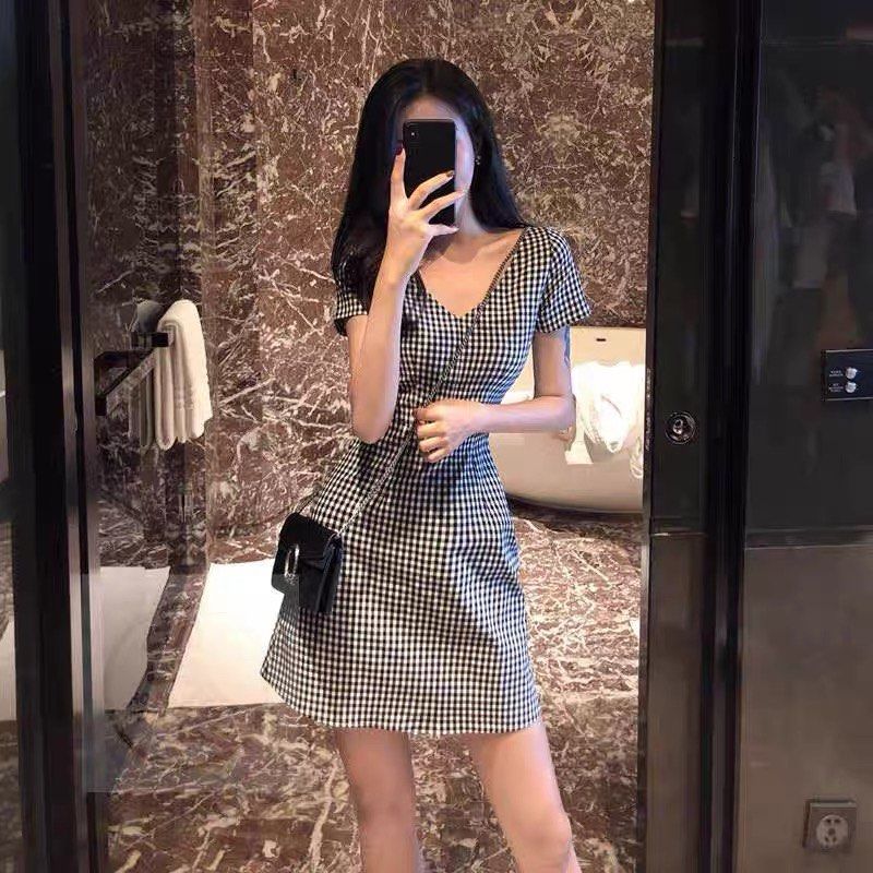 Checkered retro dress discount