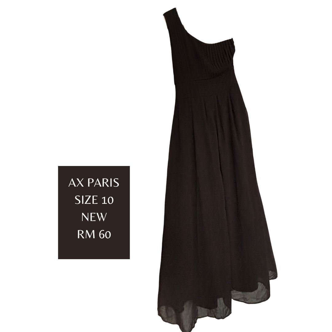 Black One Shoulder Bridesmaid Dress Gown Women s Fashion Dresses