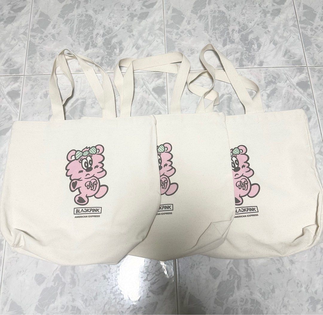 blackpink verdy tote bag black pink x verdy