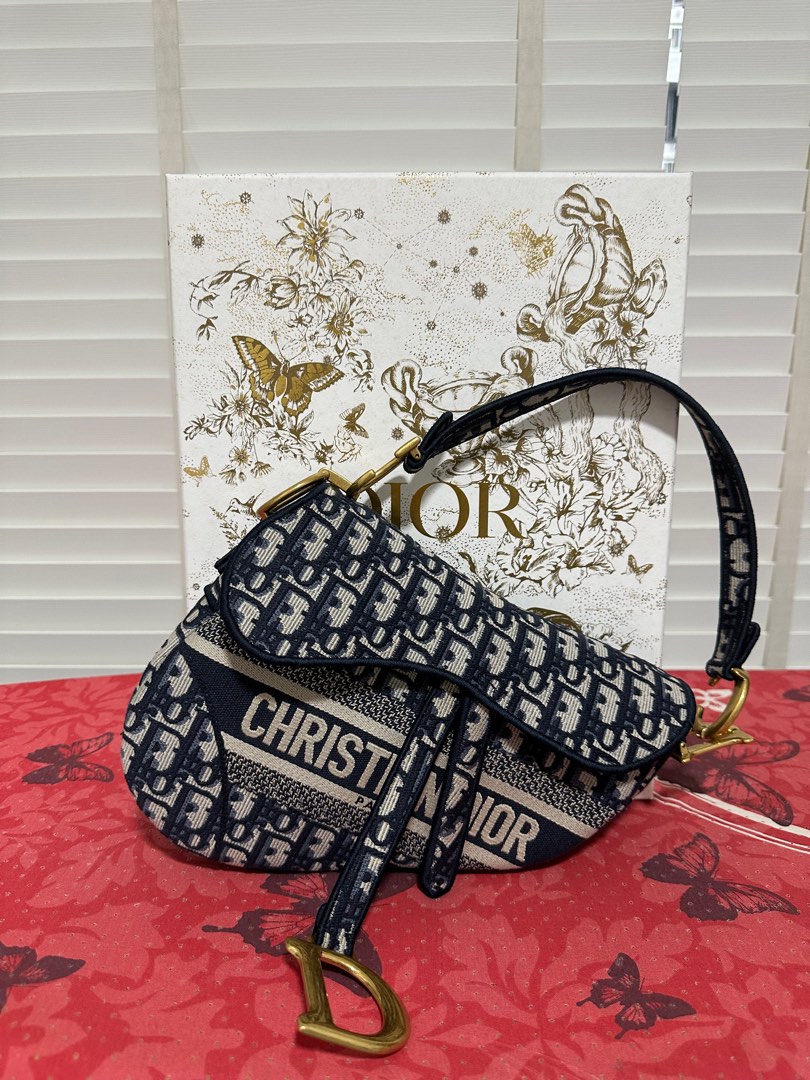 Blue dior oblique embroidery store