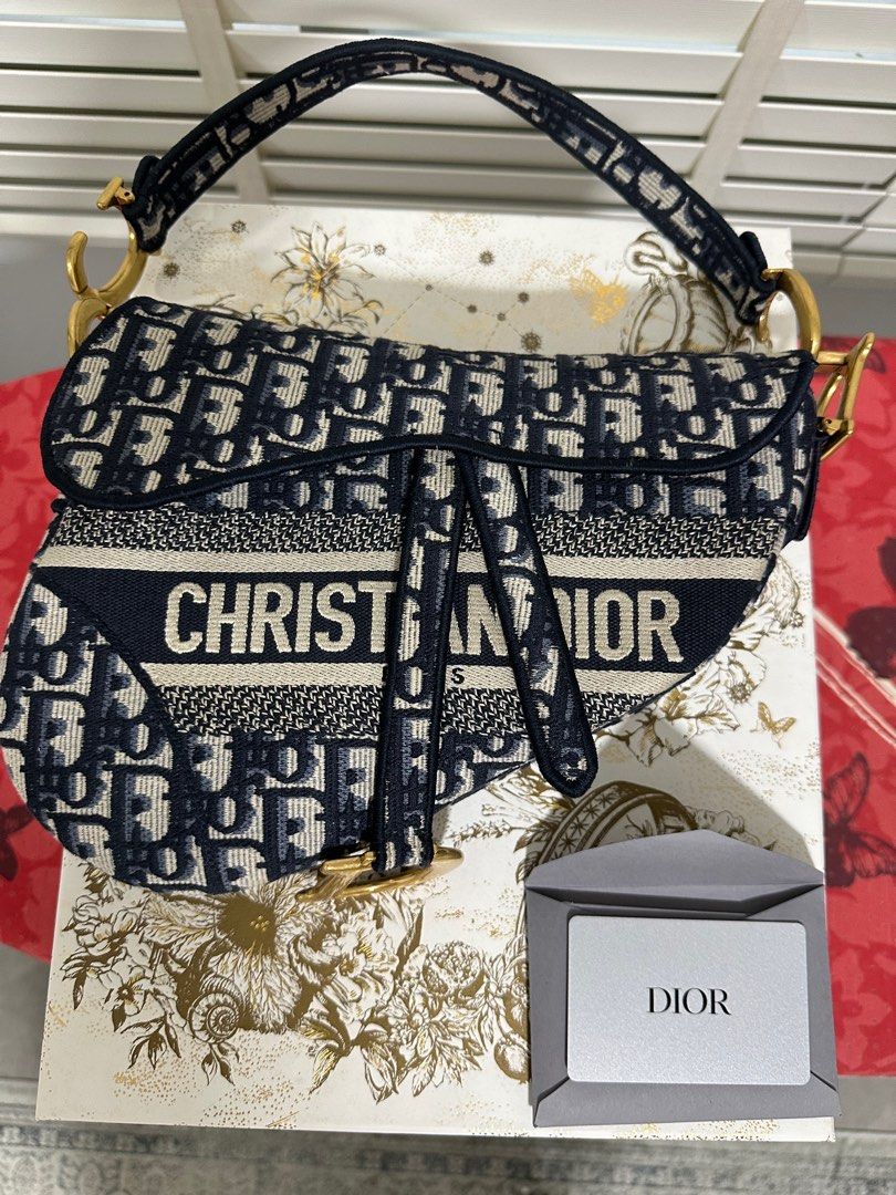 Blue dior new arrivals oblique embroidery