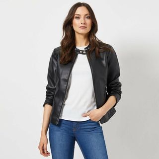 Dorothy perkins faux online leather biker jacket
