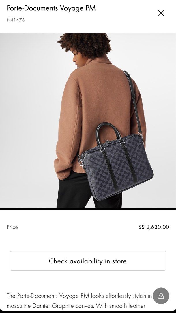 Louis Vuitton document bag - Porte Documents Voyage PM, Men's Fashion,  Bags, Briefcases on Carousell