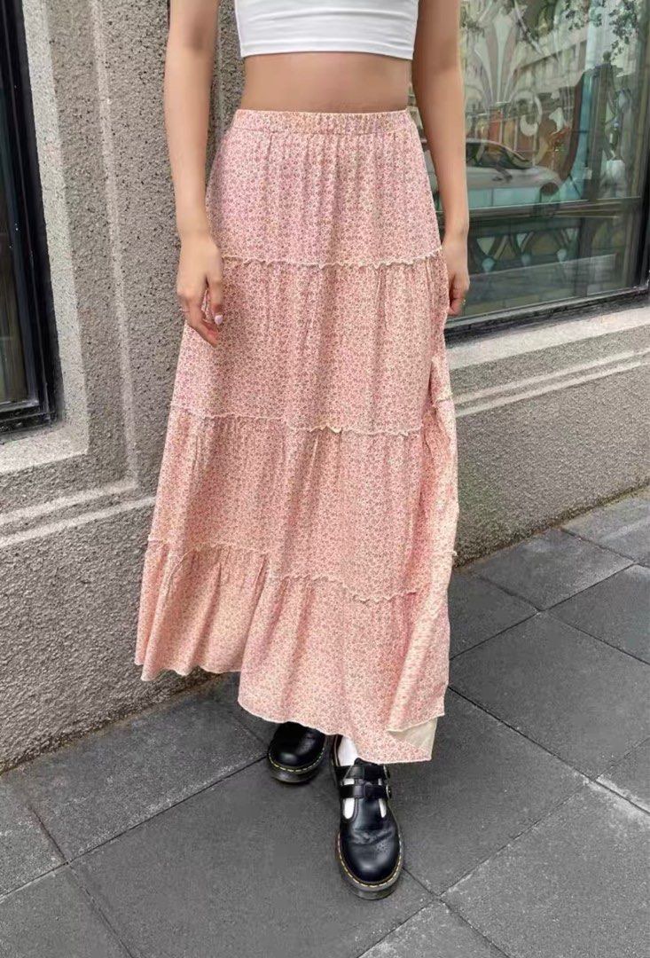 Flower top skirt brandy