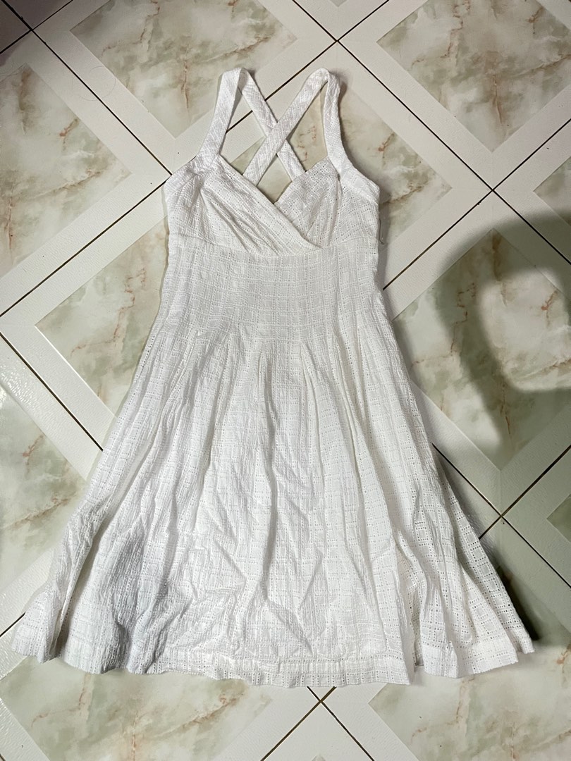 Calvin klein 2025 white eyelet dress
