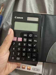 Canon Handheld Calculator Ls12H 12Digits Dual Power W Wallet Case