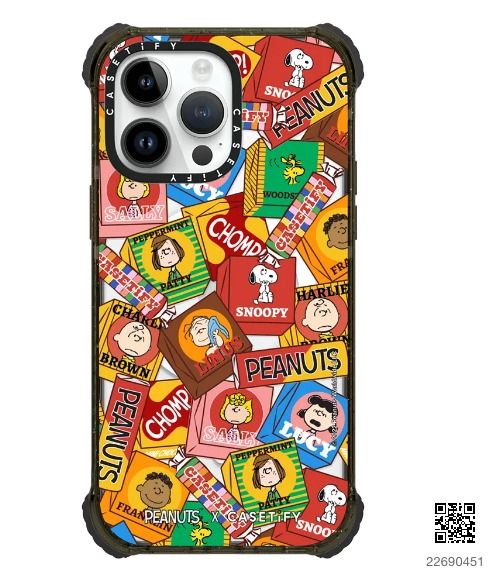 Casetify iPhone 14 Pro Max Peanuts Candy Case, 手提電話, 電話及其他裝置配件, 手機套及手機殻