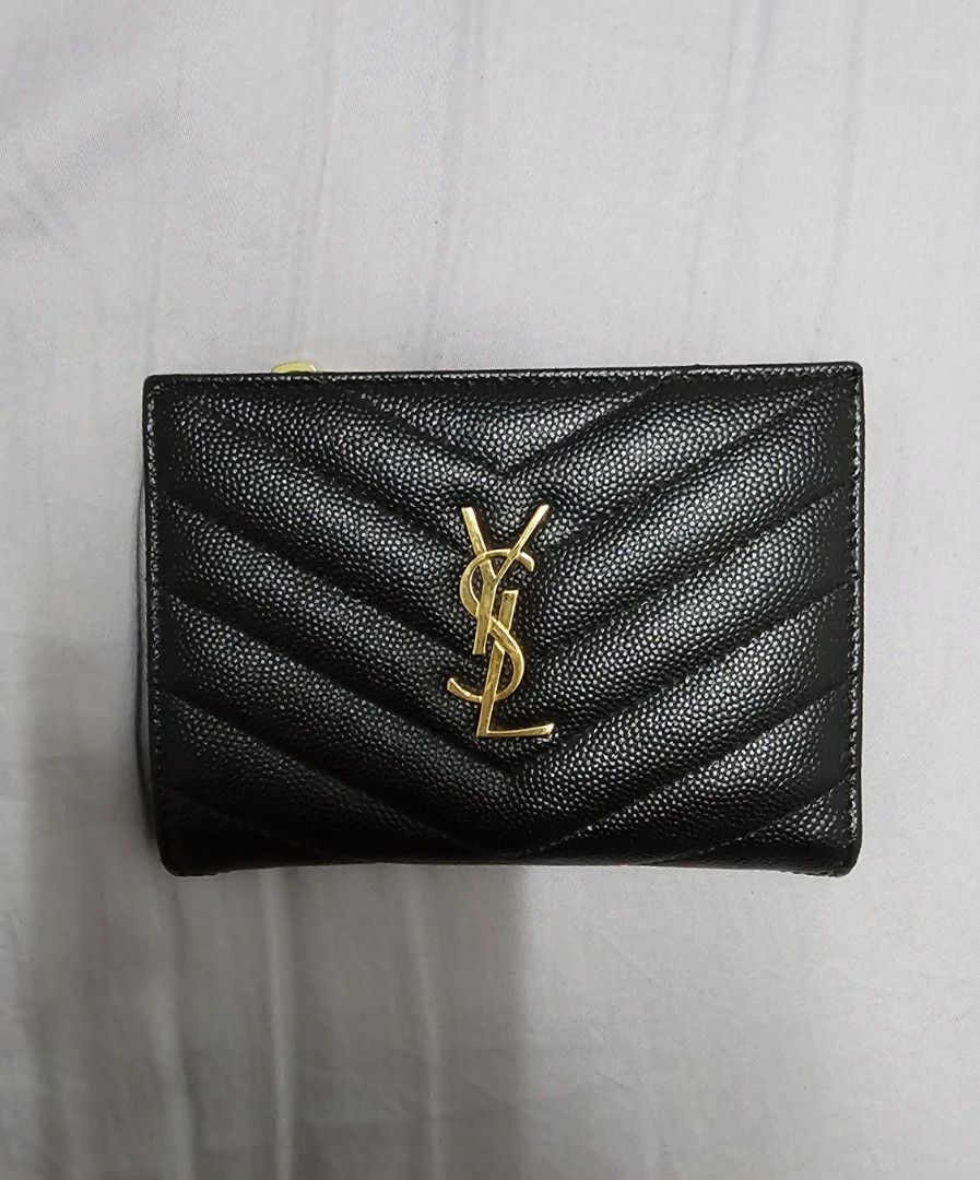 Monogram zipped card case in grain de poudre deals embossed leather