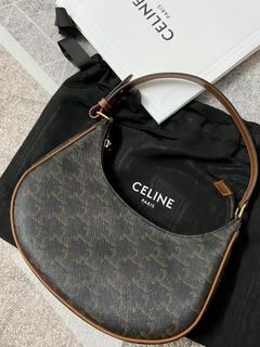 SHOULDER BAG CLAUDE IN TRIOMPHE CANVAS AND CALFSKIN - TAN