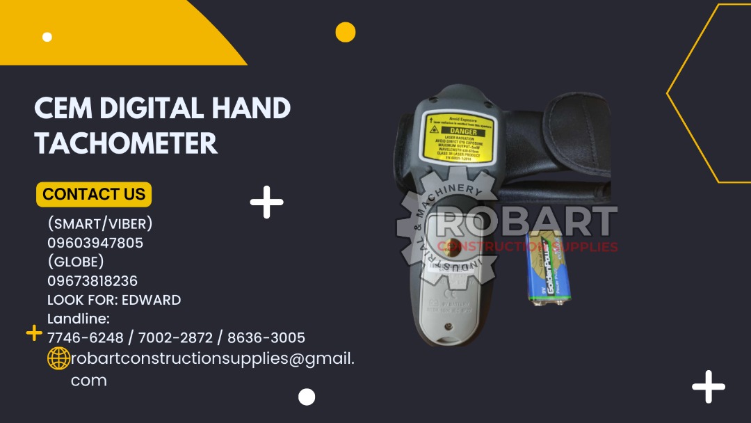 CEM Digital hand tachometer, Commercial & Industrial, Construction ...