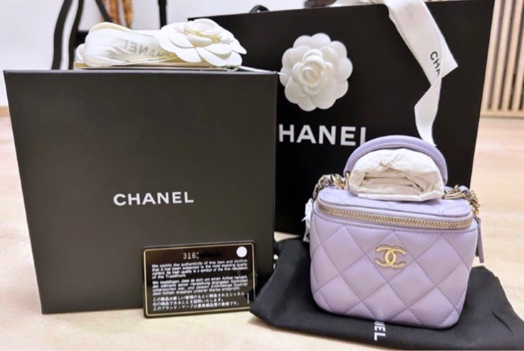 Chanel 21K Mini Vanity Bag with Short Handle (Lilac), Luxury, Bags &  Wallets on Carousell