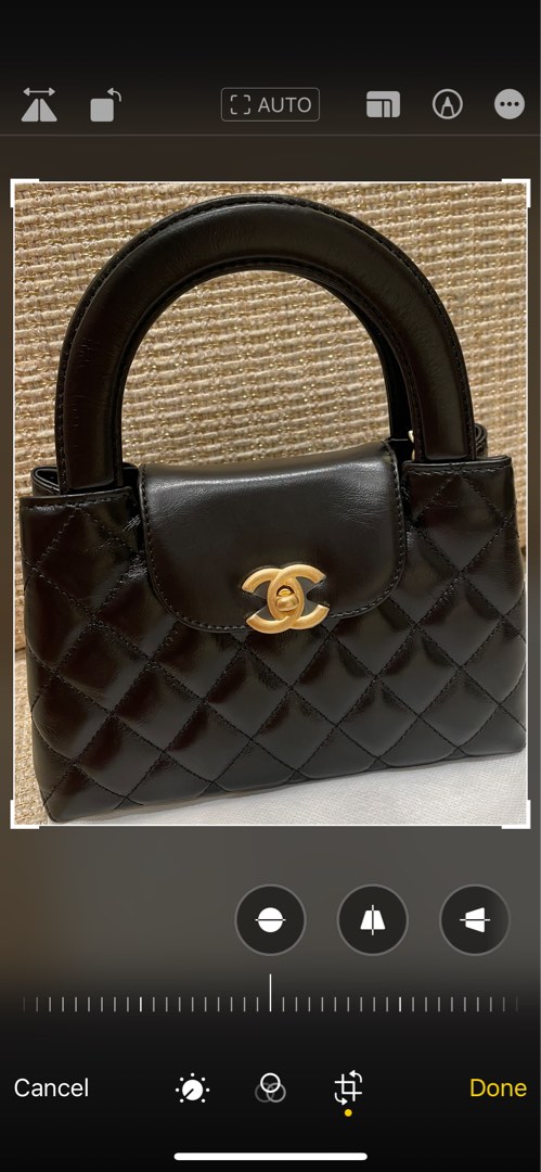 Chanel 23K Mini shopping bag(nano/kelly),black, Luxury, Bags & Wallets on  Carousell