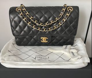 Chanel 23c White Caviar Small Classic Double Flap Bag - Handbag | Pre-owned & Certified | used Second Hand | Unisex