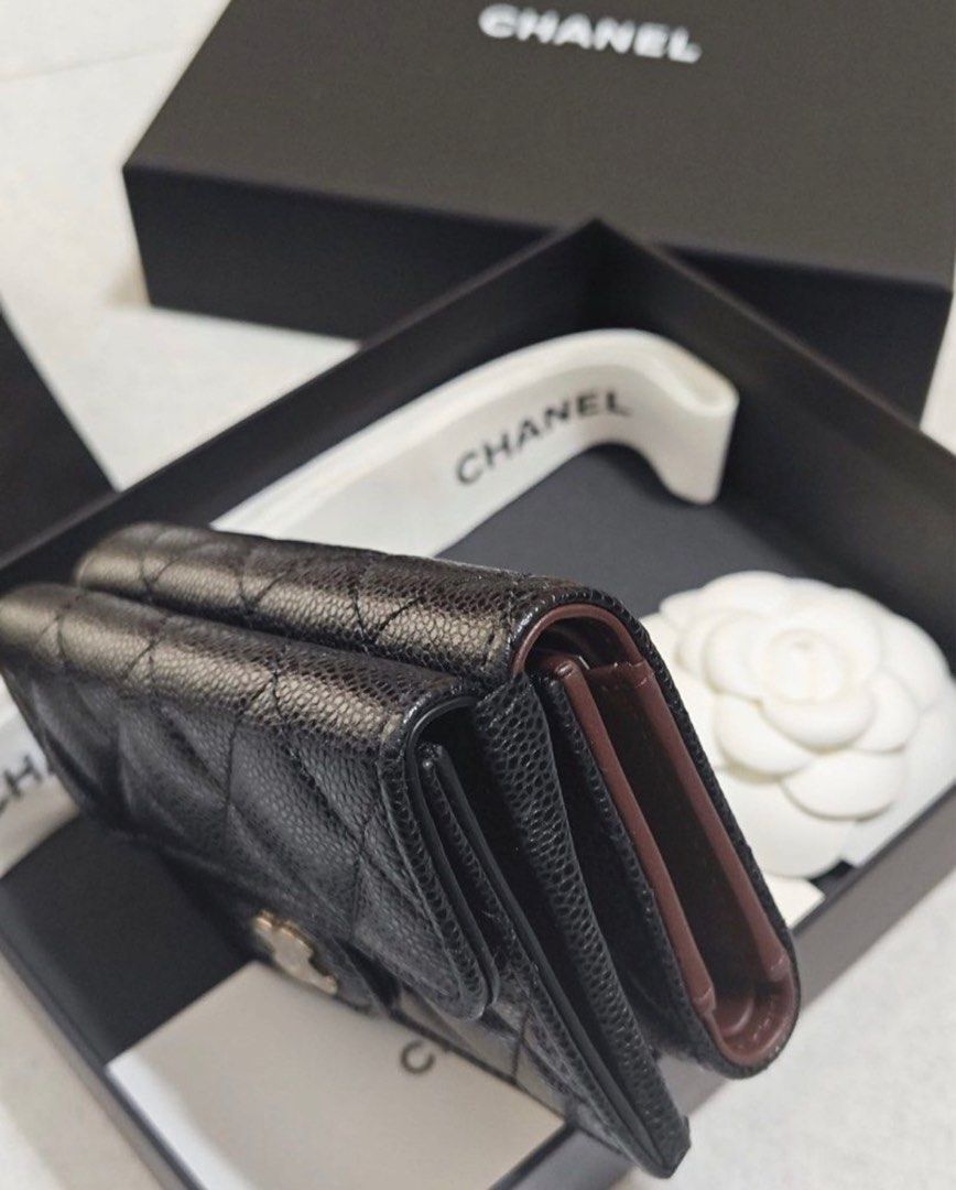 Chanel Compact Trifold Wallet, Luxury, Bags & Wallets on Carousell