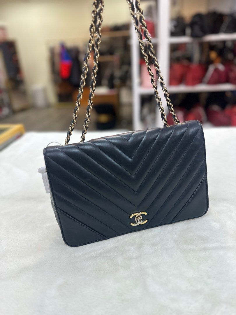 Chanel Single Chevron Flap Bag