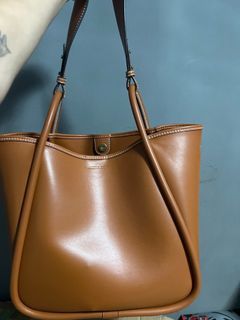 Charles & Keith - Women's Tubular Slouchy Tote Bag, Cognac, XL