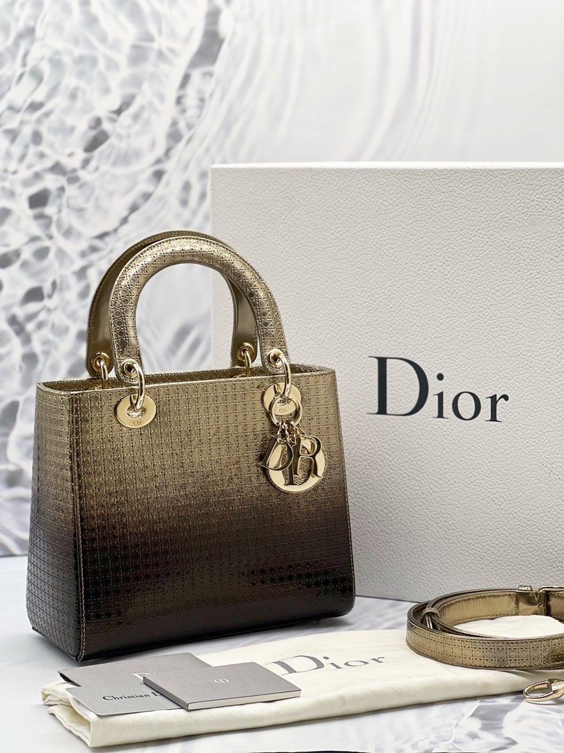 Lady dior hot sale gold bag