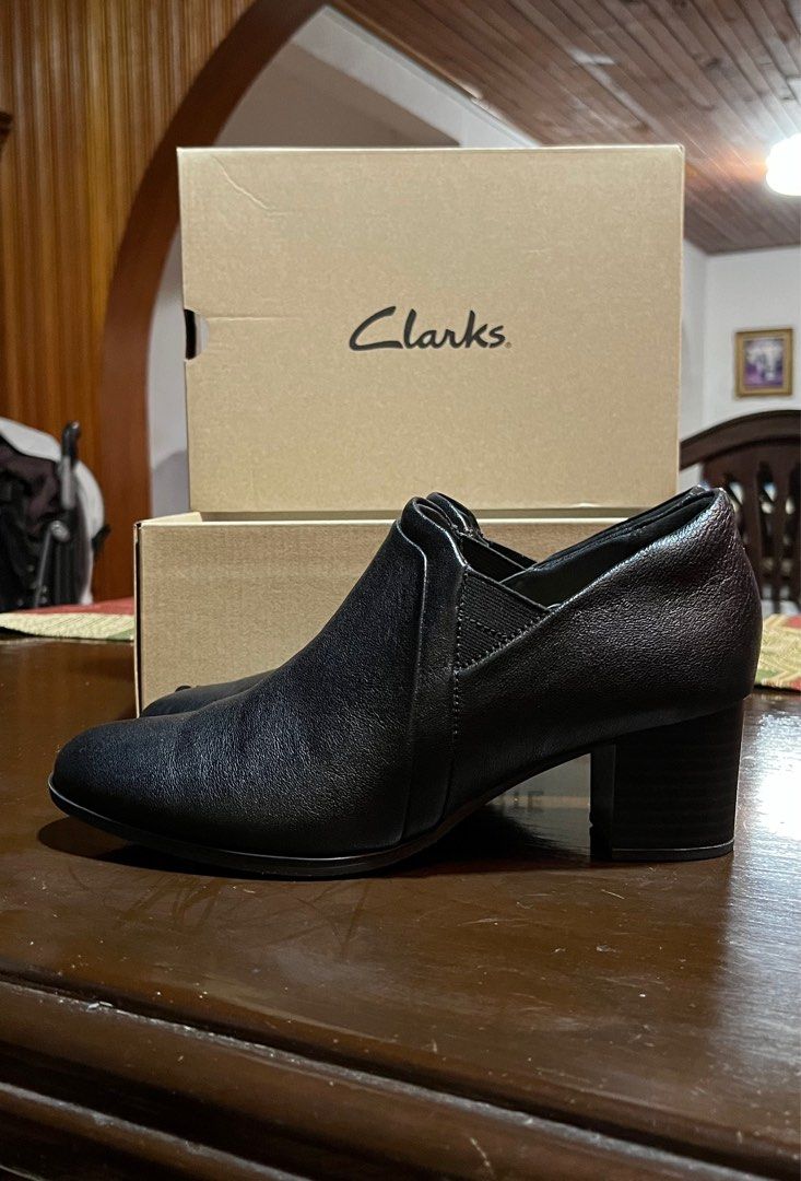 Clarks Black Work Shoes Loken Way, Women's Fashion, Footwear, Heels on