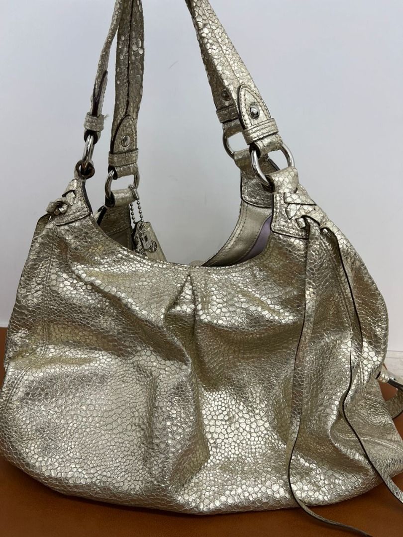 Coach textured on sale leather shoulder bag