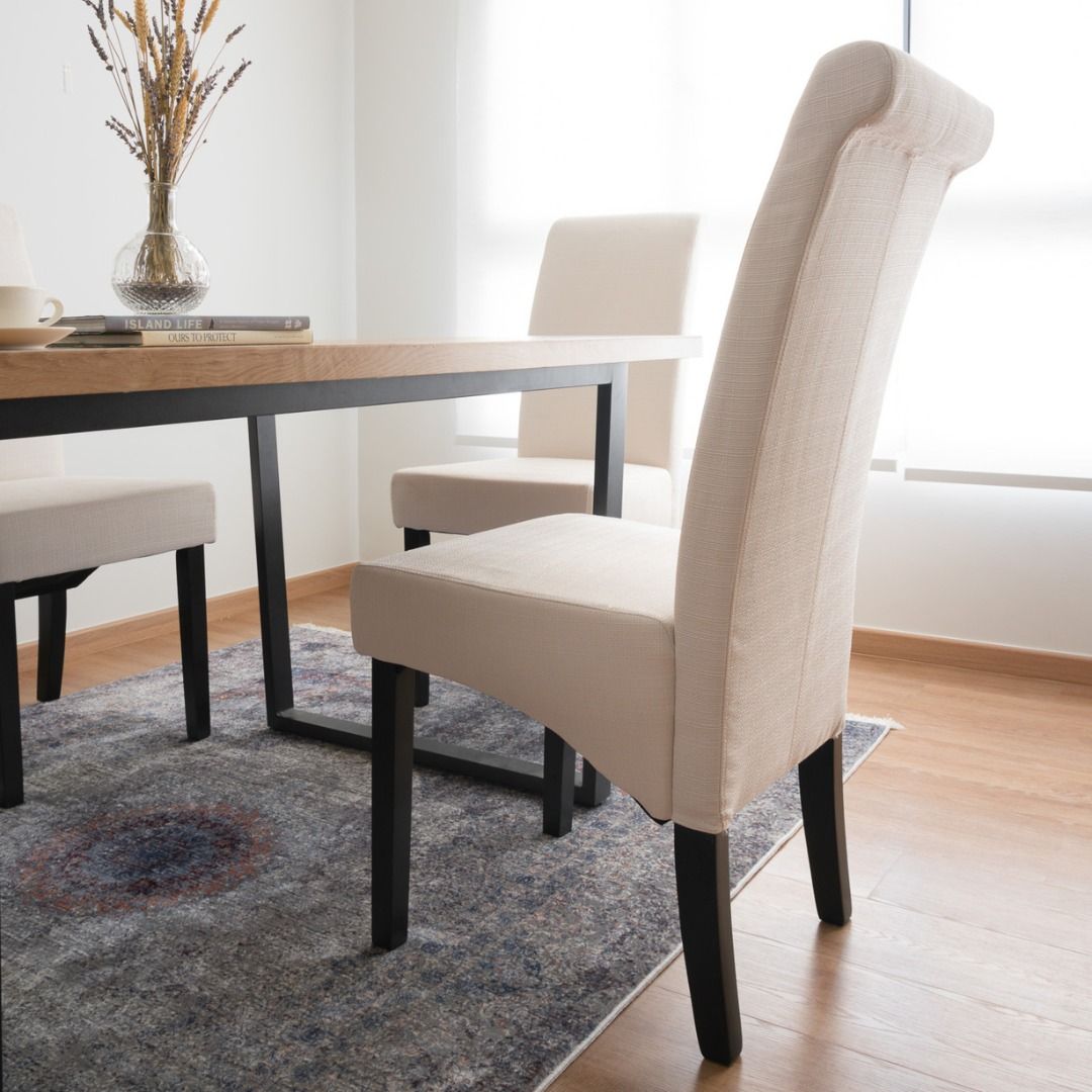 Dining Chair White Fabric, Furniture & Home Living, Furniture, Chairs