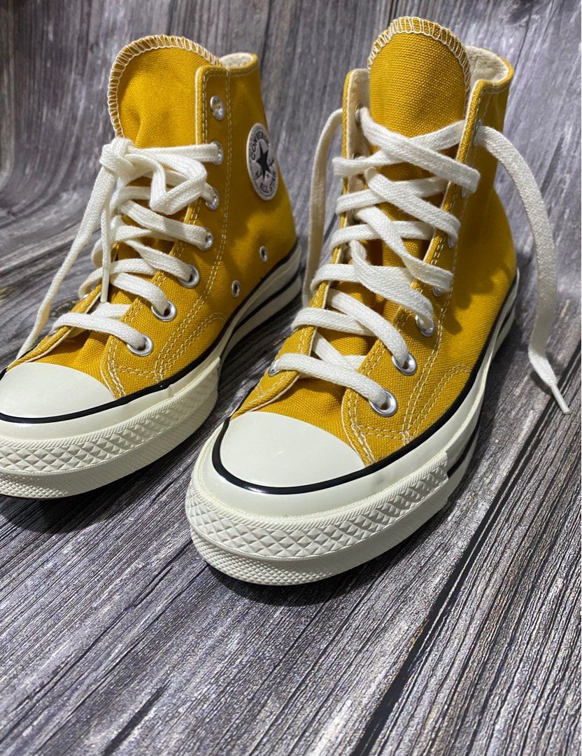 Converse mustard clearance yellow high tops