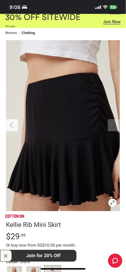Flowy cotton mini skirt online