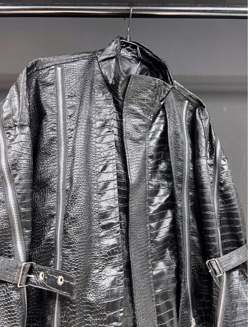 croc skin bondage leather jacket (Category: Coats, Jackets and Outerwear) located in Manila. Submitted by allinthiswall (Listing ID 1259245431, Image 3). Description: pre selling ⛓️⛓️ croc skin one size fits all leather bondage jacket 27.5 pit by 54’ length., cool details, 2-3 weeks eta ( made to order stuff ) .