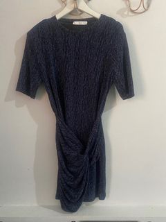 Deep blue glitter dress - Mango